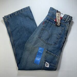 VTG Y2K Levis Painter Jeans Boys 18 Mens 30x30 Loose Fit Carpenter Adjustable